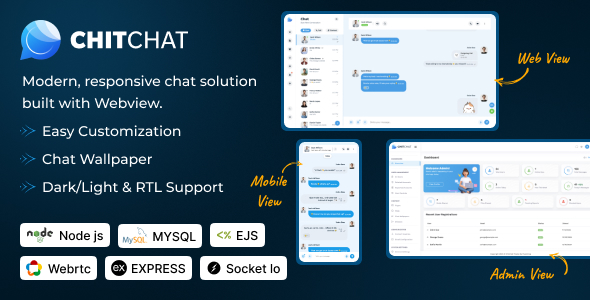 Chitchat - Modern Node.js Chat App | Audio and Video Call | Realtime Messaging Chitchat - Modern Node.js Chat App | Audio and Video Call | Realtime Messaging