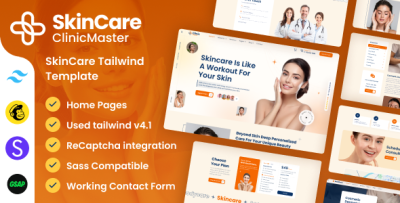 ClinicMaster - SkinCare Tailwind CSS Template
