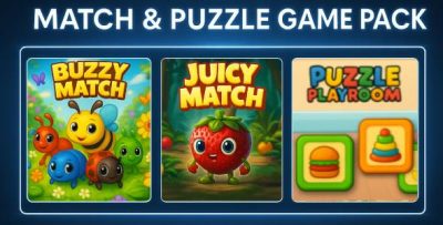 Construct 3 | 3-in-1 HTML5 Game Bundle – Match 3 & Puzzle Pack | Mobile Ready