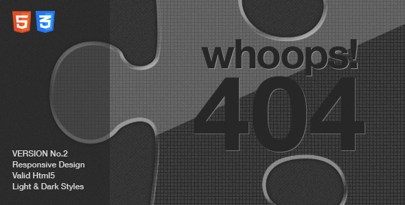Custom 404 Error Page - Missing Jigsaw Piece Custom 404 Error Page - Missing Jigsaw Piece