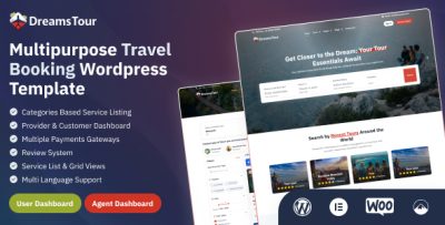DreamsTour - Adventure, Travel & Tour Booking WordPress Theme