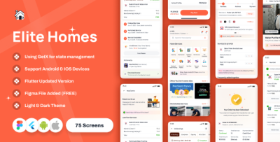 EliteHome – Flutter Home Service Booking App UI Kit + GetX (On-Demand App Template)