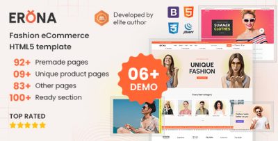Erona - Modern Fashion Bootstrap 5 HTML eCommerce Template