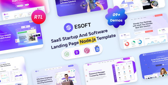 eSoft - SaaS Startup & Software Landing Page Node.js Template eSoft - SaaS Startup & Software Landing Page Node.js Template