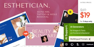 Esthetician - Skincare, Tattoo & Mole Removal WordPress Theme