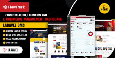 Flowtrack — Transportation, Logistics and E-Commerce Management Dashboard (Laravel CMS)