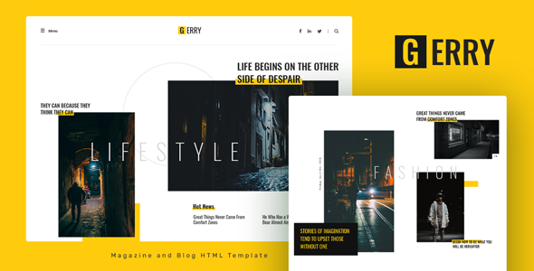 Gerry - Blog and Magazine HTML Template Gerry - Blog and Magazine HTML Template
