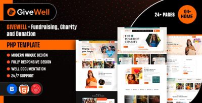 Givewell - Fundraising, Charity and Donation PHP Template