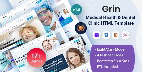 Grin - Medical Health & Dental Clinic Bootstrap 5 HTML Template Grin - Medical Health & Dental Clinic Bootstrap 5 HTML Template