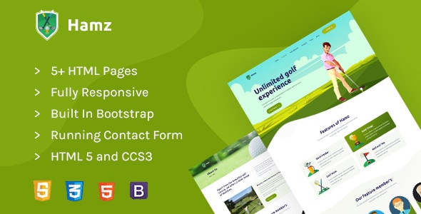 Hamz - Golf and Sport HTML template Hamz - Golf and Sport HTML template