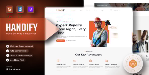Handify - Home Services & Multi-Skilled Repairman HTML Template Handify - Home Services & Multi-Skilled Repairman HTML Template