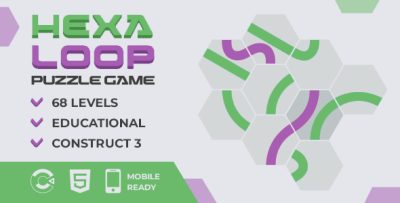 HexaLoop - HTML5 Puzzle Game | Educational | Construct 3 | Mobile & Desktop Ready