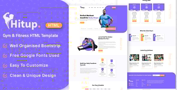 Hitup - Fitness and Gym HTML Template Hitup - Fitness and Gym HTML Template