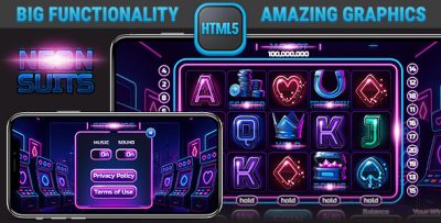 HTML Responsive Slot • Neon Suits Casino Game