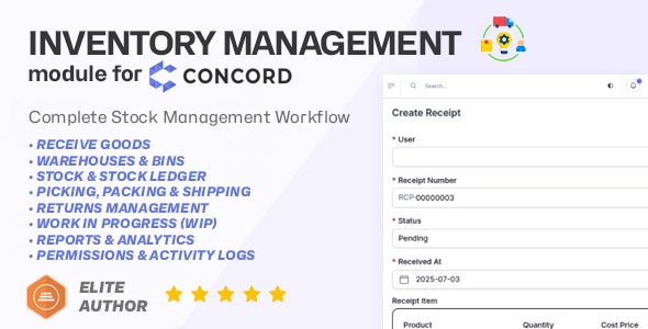 Inventory Management Module for Concord CRM Inventory Management Module for Concord CRM