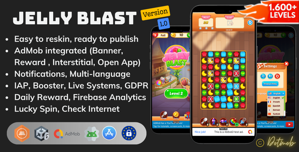Jelly Blast - Match 3 Puzzle Game | Unity Complete Project Jelly Blast - Match 3 Puzzle Game | Unity Complete Project