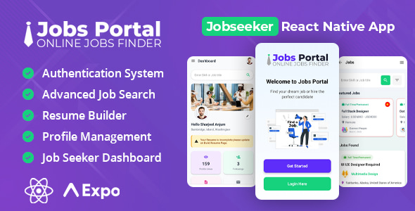 JobsPortal - Jobseeker React Native App JobsPortal - Jobseeker React Native App