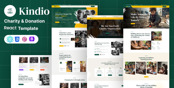 Kindio - React JS Charity & Donation Template Kindio - React JS Charity & Donation Template