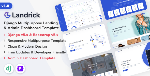 Landrick - Multipurpose Landing & Admin Dashboard Django Template Landrick - Multipurpose Landing & Admin Dashboard Django Template