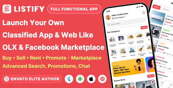 Listify - Buy & Sell Classified Marketplace App & Web | Flutter, Android, iOS | Admin Panel | Ads Listify - Buy & Sell Classified Marketplace App & Web | Flutter, Android, iOS | Admin Panel | Ads