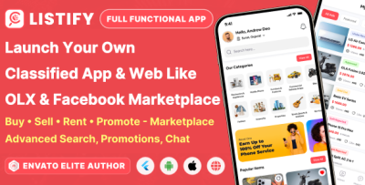 Listify – Buy & Sell Classified Marketplace App & Web | Flutter, Android, iOS | Admin Panel | Ads