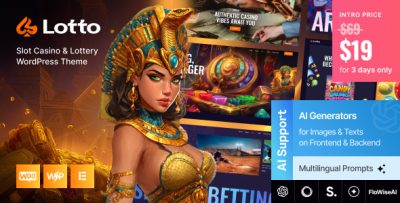 Lotto - Slot Casino & Lottery WordPress Theme