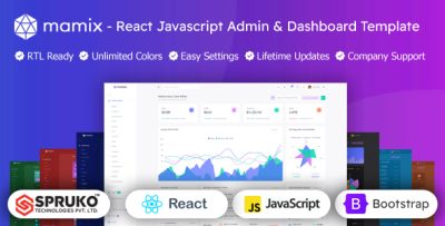 Mamix - Javascript Bootstrap React Admin Panel Template