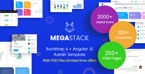 MegaStack - Bootstrap 4 & Angular JS Admin Dashboard Template and UI Framework MegaStack - Bootstrap 4 & Angular JS Admin Dashboard Template and UI Framework