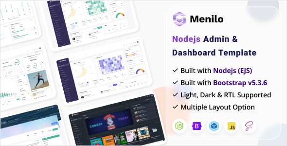 Menilo - Nodejs Admin Dashboard Template Menilo - Nodejs Admin Dashboard Template
