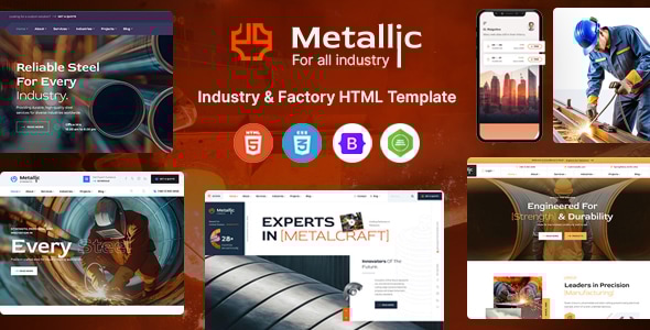 Metallic - Industry & Manufacturing Factory HTML Template Metallic - Industry & Manufacturing Factory HTML Template