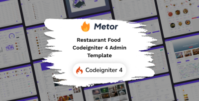 Metor - Codeigniter 4 Restaurant Food Admin Dashboard Template