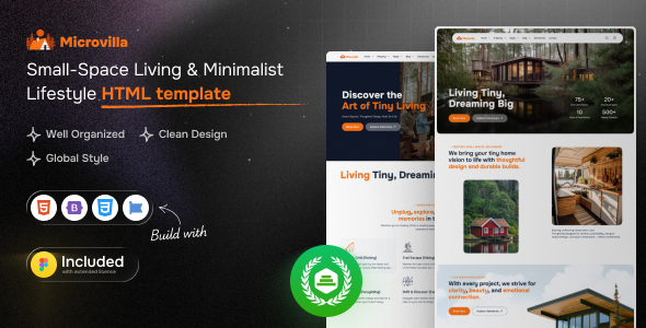 MicroVilla - Tiny House Living Lifestyle HTML Template MicroVilla - Tiny House Living Lifestyle HTML Template
