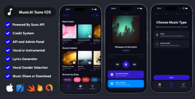 MusicAI IOS Suno AI Music Generate Mobile App SwiftUI IOS