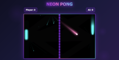 NEON PONG: Modern HTML5 Arcade Game with AI & Particle Effects