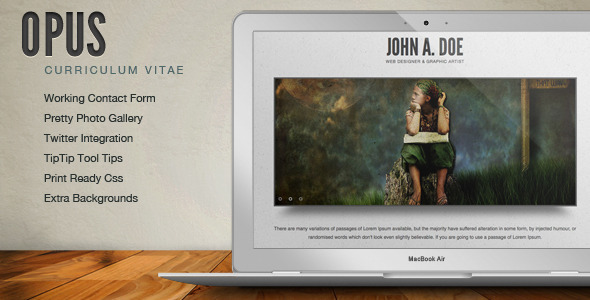 Opus - Resume / CV Online Template Opus - Resume / CV Online Template