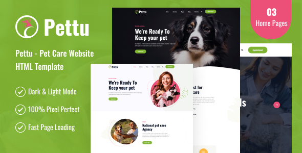 Pettu - Pet Care Website HTML Template Pettu - Pet Care Website HTML Template