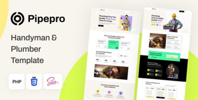 Pipepro - Handyman & Plumber PHP Template