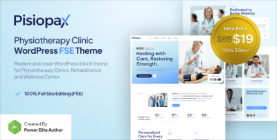Pisiopax - Physiotherapy Clinic Gutenverse FSE WordPress Theme