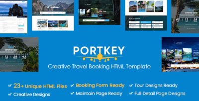 PortKey - Creative Tour Travel Booking HTML5 Template