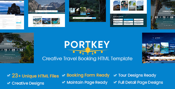 PortKey - Creative Tour Travel Booking HTML5 Template PortKey - Creative Tour Travel Booking HTML5 Template