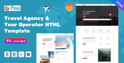 Povo - Travel Agency & Tour Operator Bootstrap 5 Template