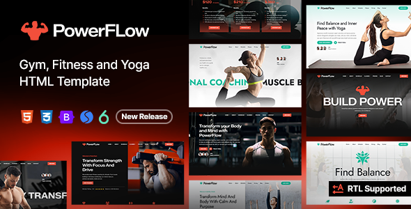 PowerFlow - Gym Fitness and Yoga HTML Template PowerFlow - Gym Fitness and Yoga HTML Template
