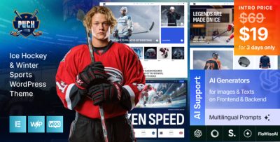 Puck - Ice Hockey & Winter Sports WordPress Theme