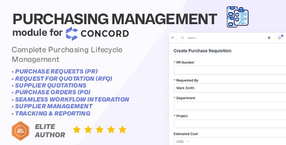 Purchase Management module for Concord CRM Purchase Management module for Concord CRM