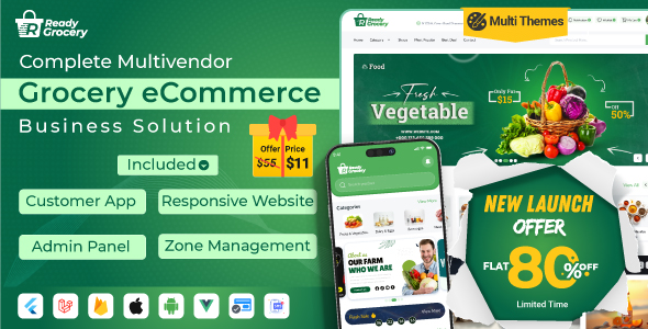 ReadyGrocery- Multivendor Grocery & eCommerce Mobile App with Website & Laravel Admin Panel ReadyGrocery- Multivendor Grocery & eCommerce Mobile App with Website & Laravel Admin Panel