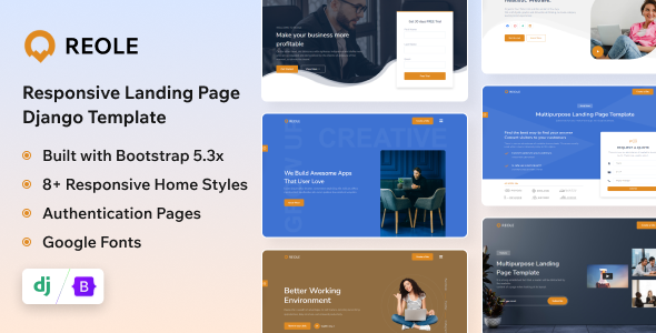 Reole - Django Responsive Landing Page Template Reole - Django Responsive Landing Page Template