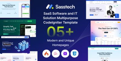 SassTech - Codeigniter SaaS Software & IT Solution Multipurpose Template