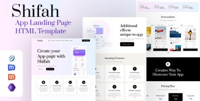 Shifah - One Page App Landing Page Template