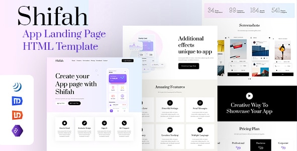 Shifah - One Page App Landing Page Template Shifah - One Page App Landing Page Template