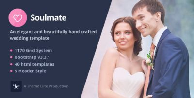 Soulmate - Responsive Bootstrap 3 Wedding Template